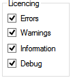 3. Check boxes for licensing message selection