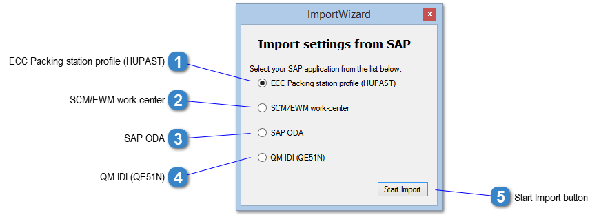 Import Settings from SAP